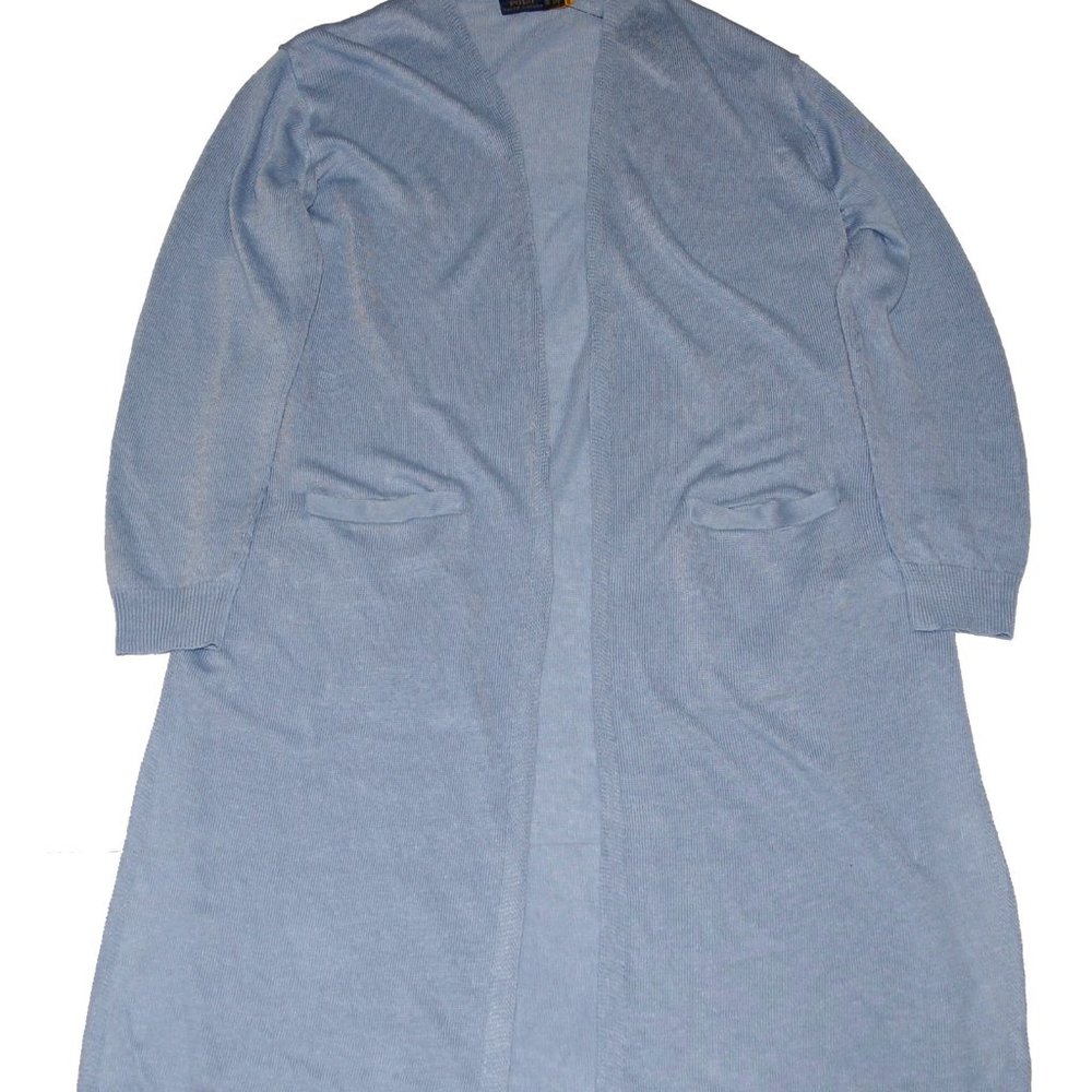 NWT Polo Ralph Lauren Women's Long Open Linen Cardigan XS - Picture 6 of 7